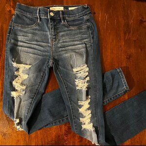 PACSUN Size 25 distressed & ripped blue jeggings